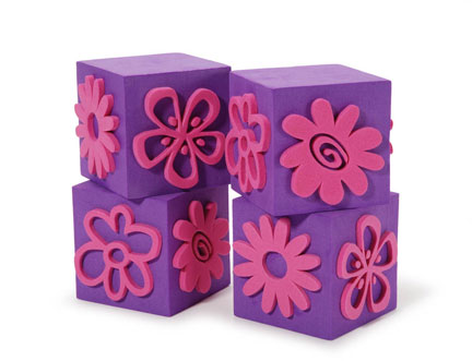 Scrappy Cat Foam Stamp Cube - Teen Floral