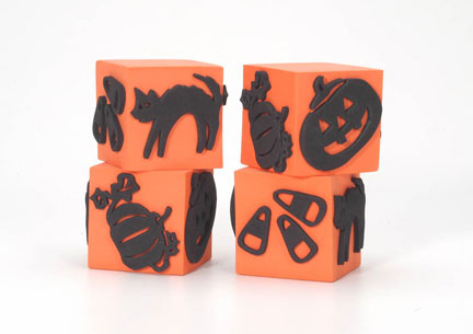 Scrappy Cat Foam Stamp Cube - Halloween