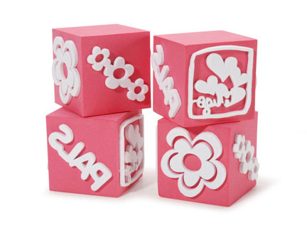 Scrappy Cat Foam Stamp Cube - Hugs