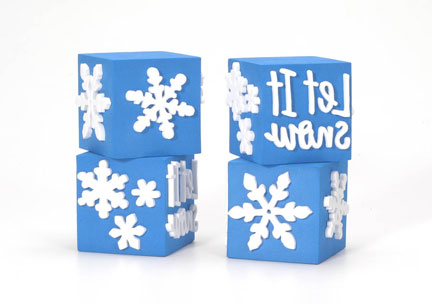 Scrappy Cat Foam Stamp Cube - Let it Snow