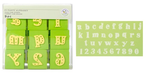 Scrappy Cat Foam Stamp Cubes - P J Party Alphabet & Numbers