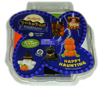 Sculpey Trick or Treat Traditions - Happy Haunting - 3 Photo Holders