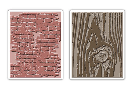 Sizzix - Texture Fades Embossing Folders - Tim Holtz - Bricked & Woodgrain Set