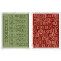 Sizzix - Texture Fades Embossing Folders - Tim Holtz - December Calendar & Holiday Words