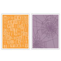 Sizzix - Texture Fades Embossing Folders - Tim Holtz - Halloween Words & Cobwebs