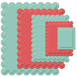 Spellbinders Die - Nestabilities - Classic Scalloped Rectangle, Large (5 dies)