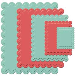 Spellbinders Die - Nestabilities - Classic Scalloped Rectangle, Large (5 dies)