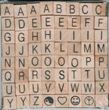 Wooden Letter Tiles, 1/2", 64 Per set, 6mm Thick w/o Numbers