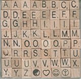 Wooden Letter Tiles, 1/2", 64 Per set, 3mm Thick w/Numbers