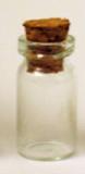 Mini Glass Bottle w/Cork, 12x22mm, 4 pc