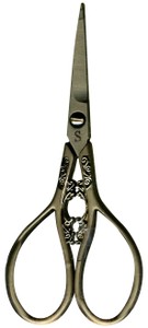 Sullivans 4" Pewter Teardrop Handle Heirloom Embroidery Scissors