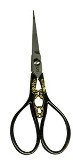 Sullivans 4" Gunmetal and Gold Teardrop Handle Heirloom Embroidery Scissors