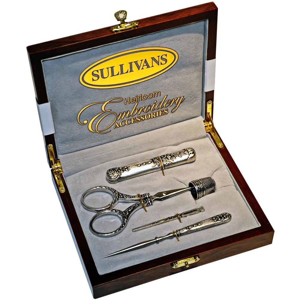 Sullivans Heirloom Embroidery Accessories In Keepsake Box