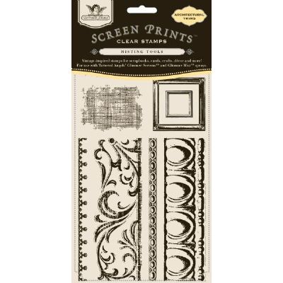 Tattered Angels Screen Prints Clear Stamps Architectual Trims