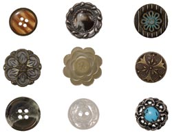 Tim Holtz Idea-Ology Accoutrements Buttons 9/pkg