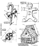 Tim Holtz Stamps - Christmas Blueprint 3