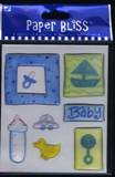 Westrim Paper Bliss Epoxy Stickers Baby Boy