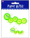 Westrim Paper Bliss Button Embellishment Caterpillar 2 pc