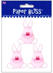 Westrim Paper Bliss Button Embellishment Bunnies 3 pc