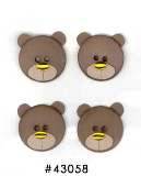 Westrim Paper Bliss Button Embellishment Brown Bears 4 pc