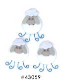 Westrim Paper Bliss Button Embellishment Lambs 3 pc.
