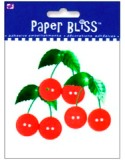 Westrim Paper Bliss Button Embellishment Cherries 3 pc