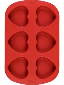 Wilton Silicone Mini Hearts Mold - Six Cavities