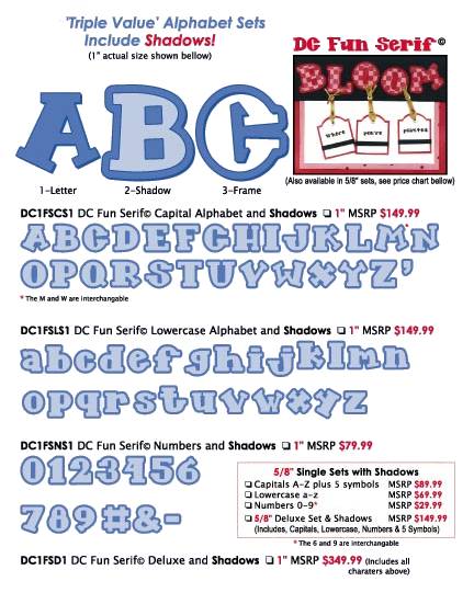 Zip'eCut Alphabet Font Die Set - 5/8" Fun Serif Deluxe