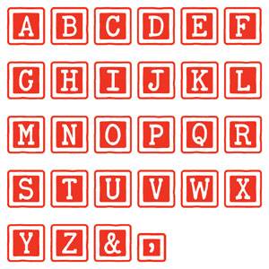 Zip'eCut Zip'eSnaps Alphabet Font Die Set - 1/2" Baby Blocks Uppercase Letters & Numbers